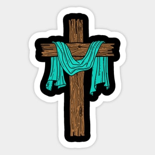 Wooden cross Sticker